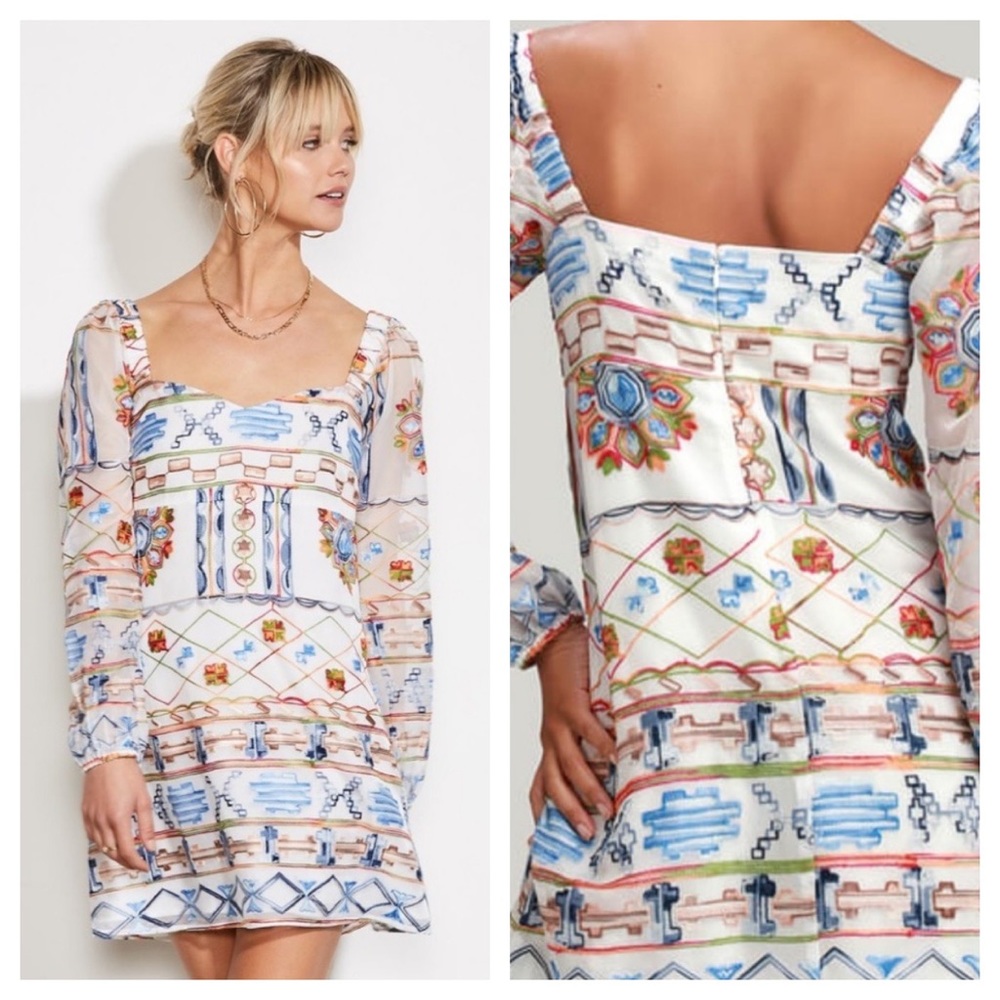 Ali & Jay Olvera Street Embroidered Mini Dress S